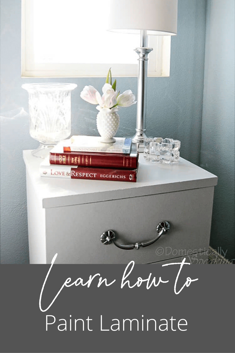 How to Paint Laminate Nightstands Domestically Speaking
