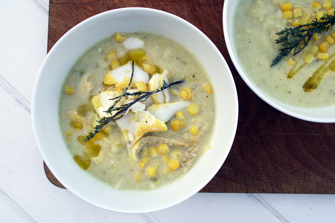 smoked haddock and sweetcorn chowder Dom in the Kitchen
