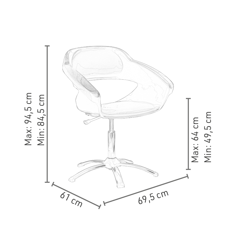 Primma Stand Styling Chair Gas Spring Dompel