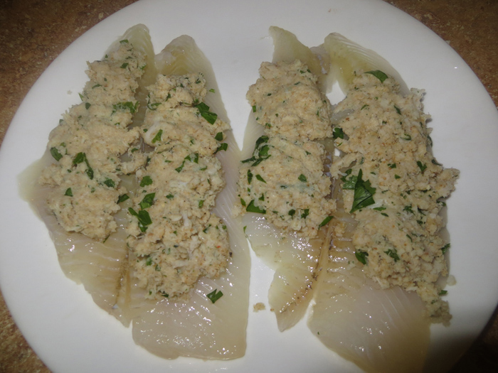 Baked Flounder RollUps with Lemon, Butter and White Wine Sauce