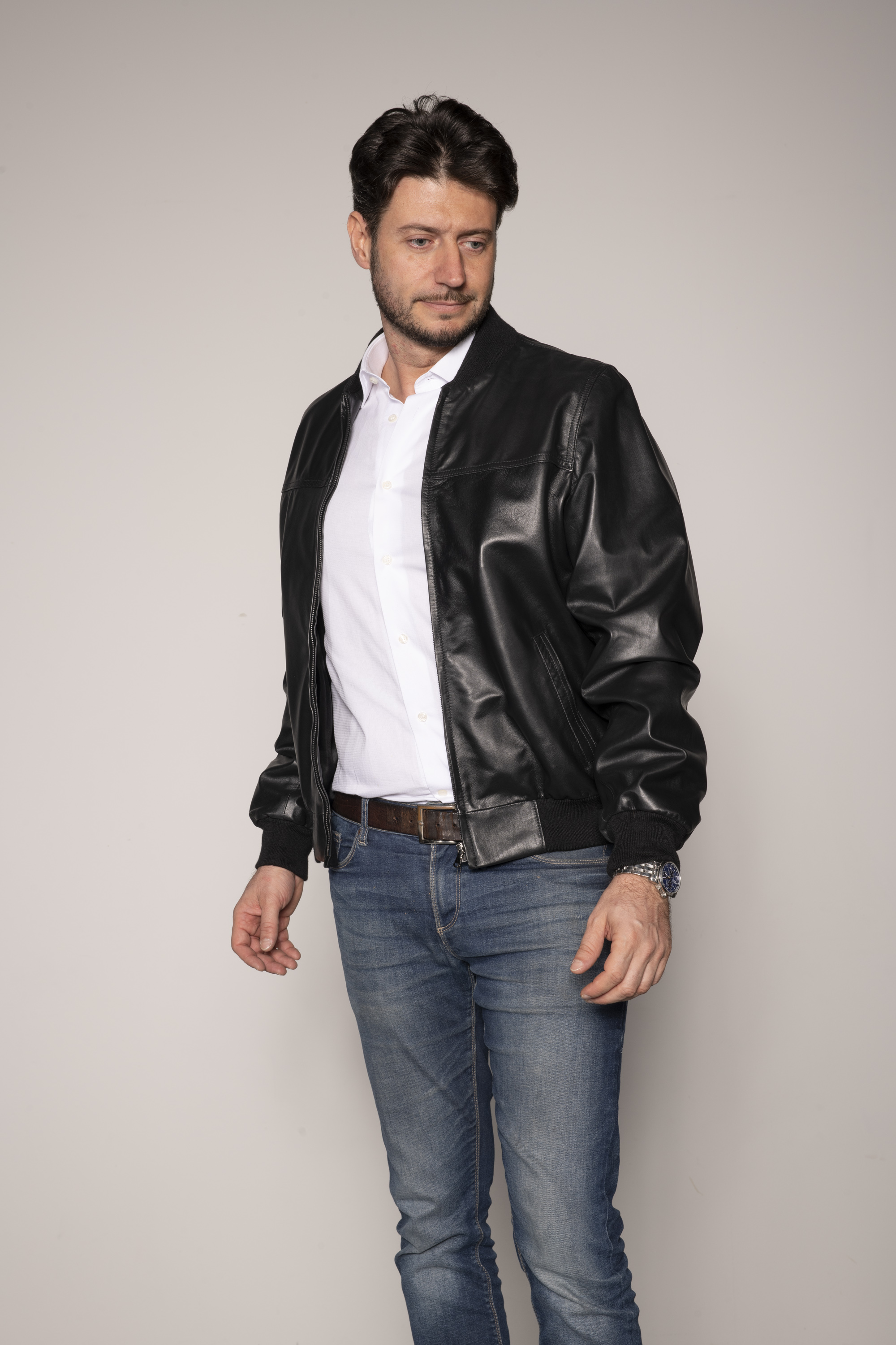 Bomber pelle nappata Domus Pellicceria