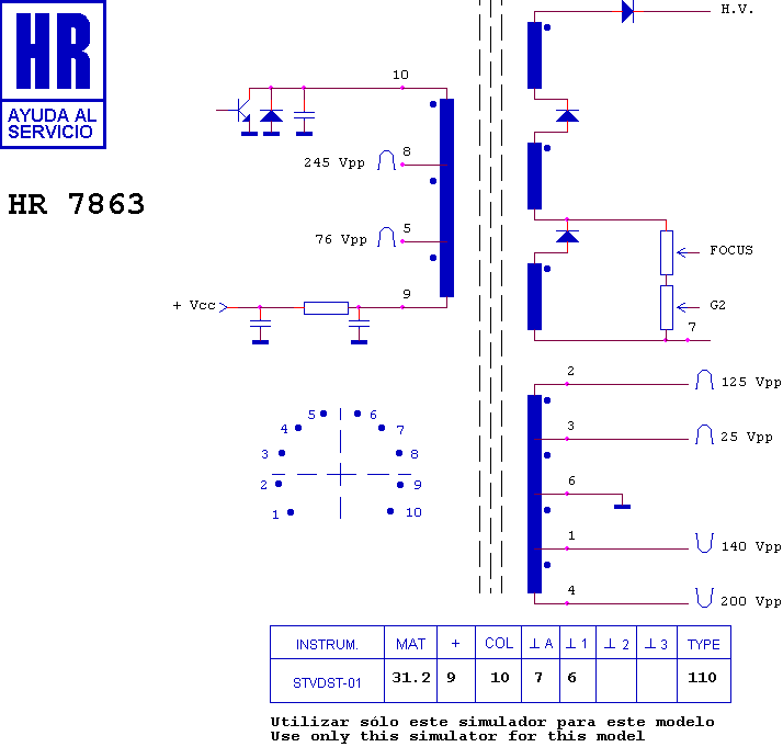 Zeilentransformator HR7863 (HR 7863) FCC1415SL SAMSUNG