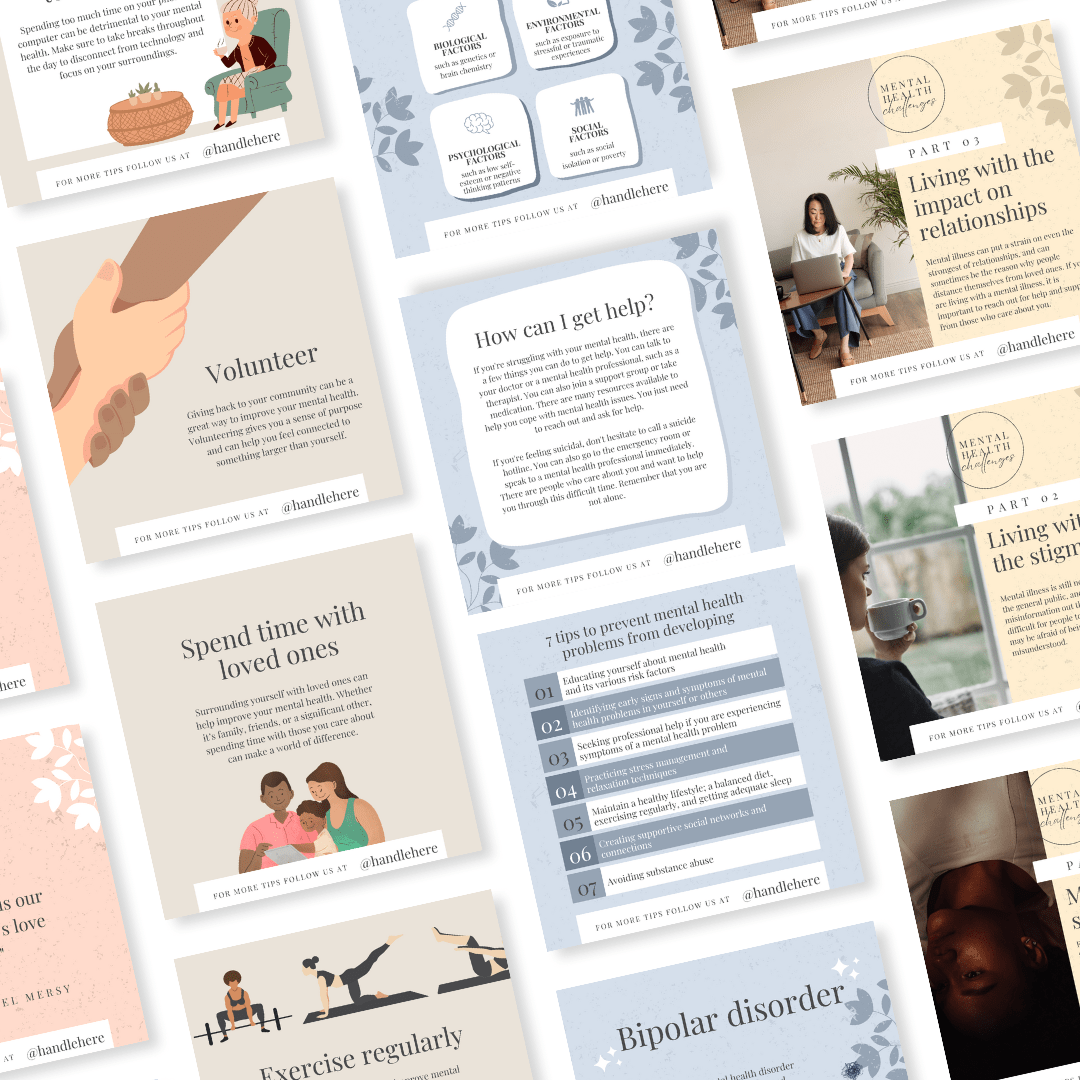 Mental VitalityMental Health Social Media Templates