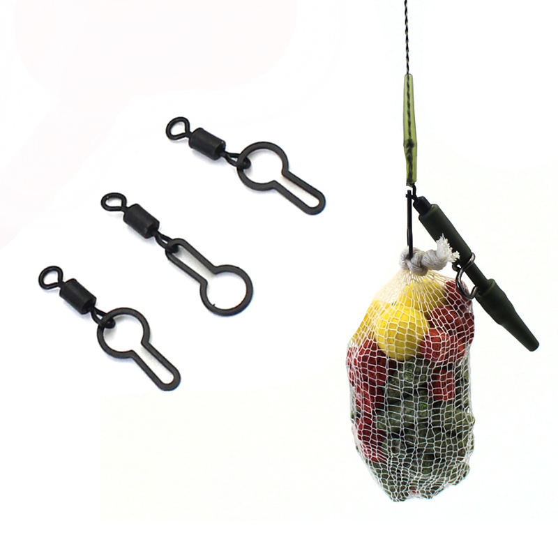 PVA Mesh Bag Clips Connector Fishing Rig Rolling Swivel Snap Clip