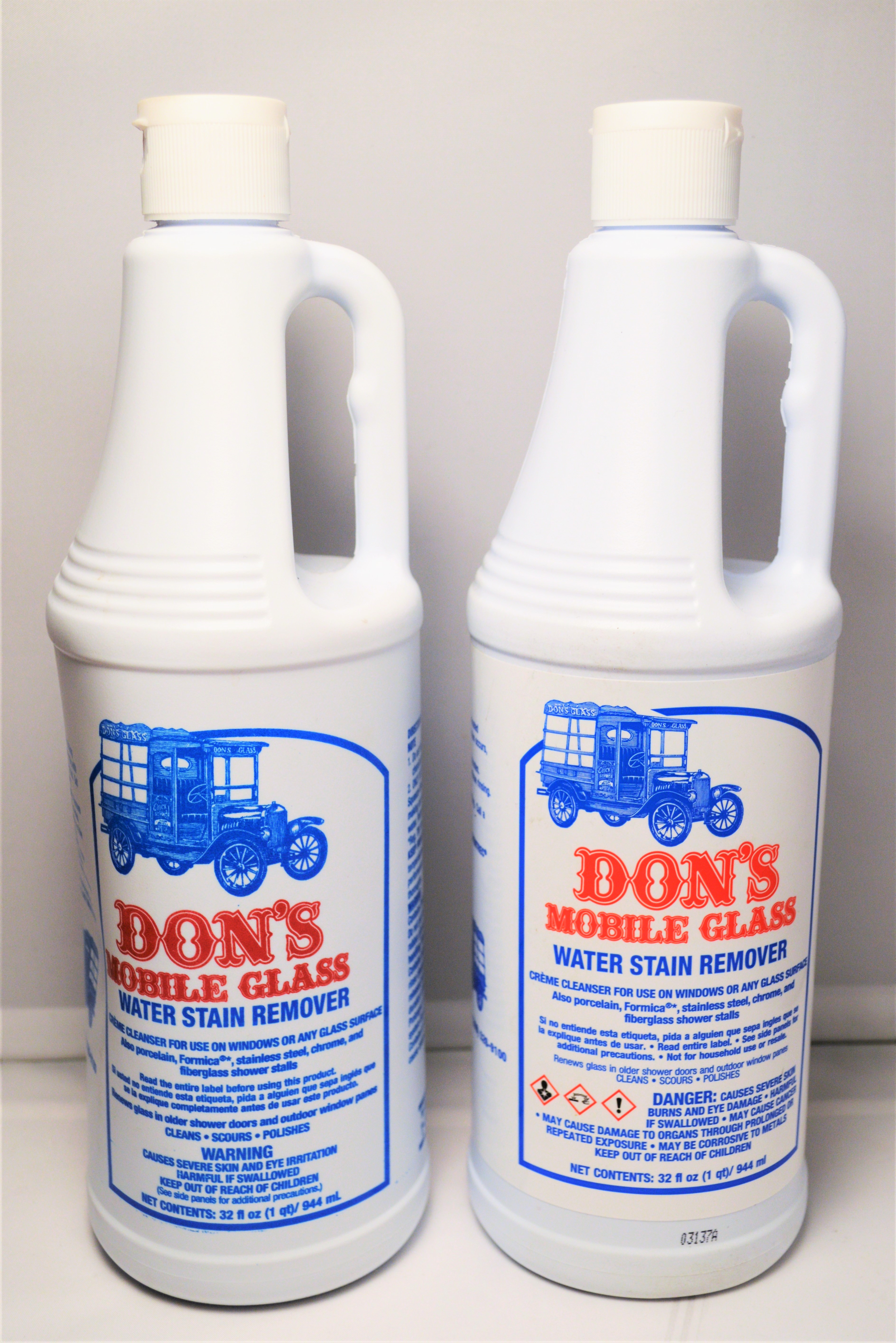 Don’s Mobile Glass Professional Water Stain Remover 2 (32oz) Bottles