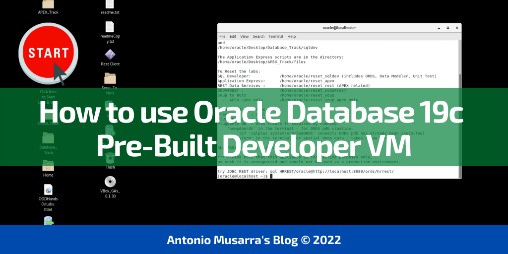 How to use Oracle Database 19c PreBuilt Developer VM