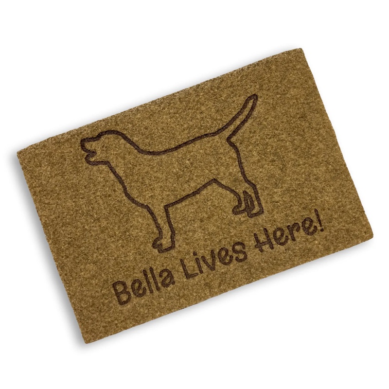 Engraved Dog Mats 60 x 40cm Dog Silhouette Mats DoorMats4You