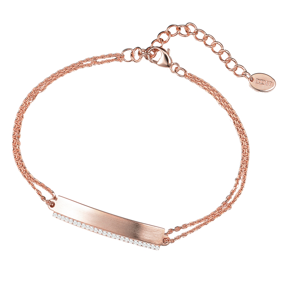 Damen Ident Armband 925/ Silber Rosegold vergoldet