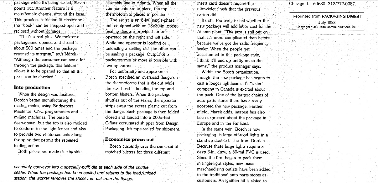 From the Archives 1989 Packaging Digest Case Study on Dordan and Bosch