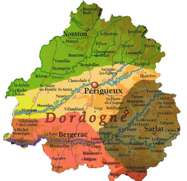 Carte Périgord Dordogne : Plan Périgord