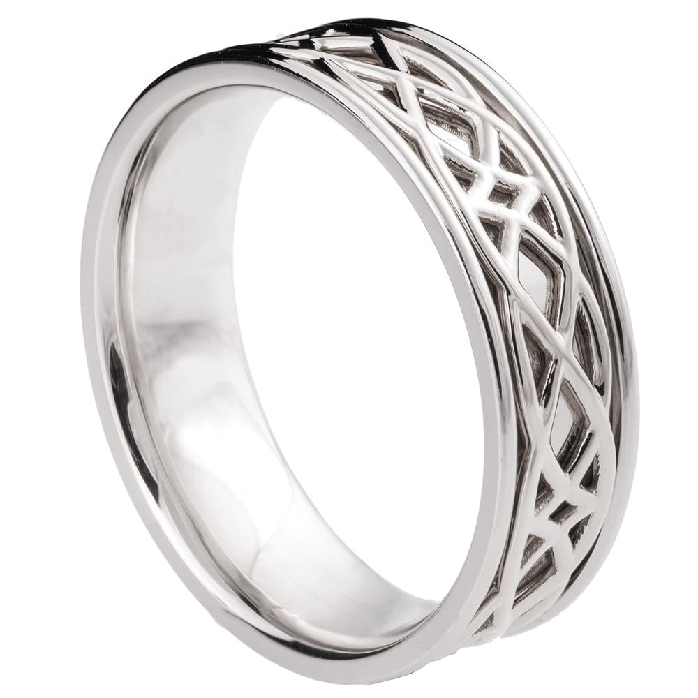 Celtic Wedding Band White Gold 9M Doron Merav