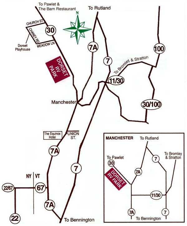 ManchesterDorset Area Campground Lodging Directions to Dorset RV Park