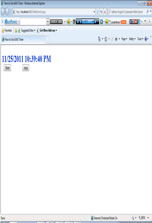 AJAX Timer control in