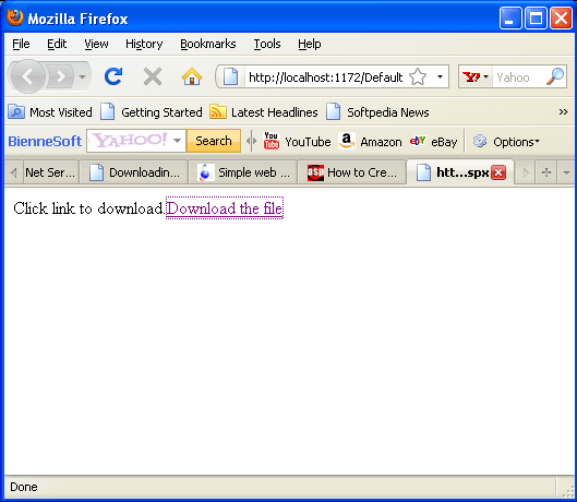 Download File to Browser in using