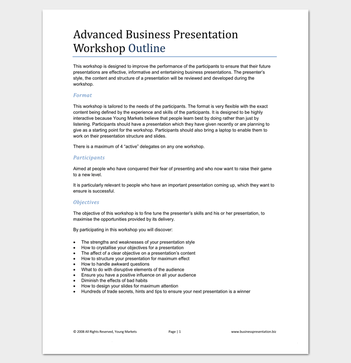 Presentation Outline Template 19+ Formats for PPT, Word & PDF