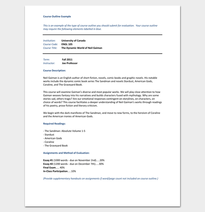 Training Course Outline Template 24+ Free For Word & PDF