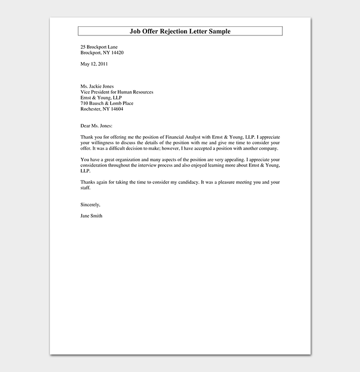 78 SAMPLE PROPOSAL REJECTION LETTER SampleProposal2