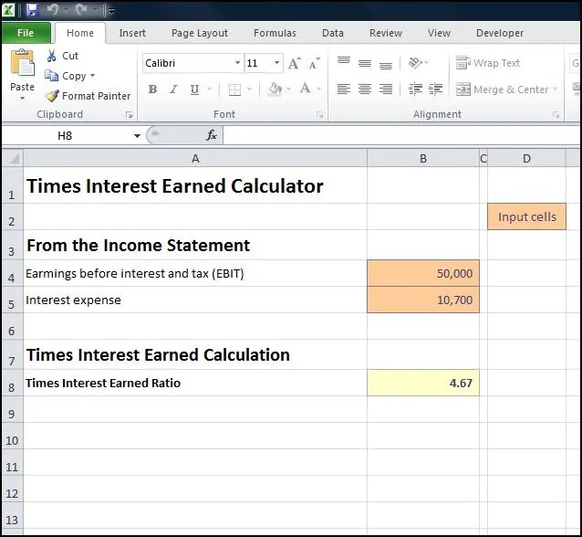 Times Interest Earned Calculator Double Entry Bookkeeping