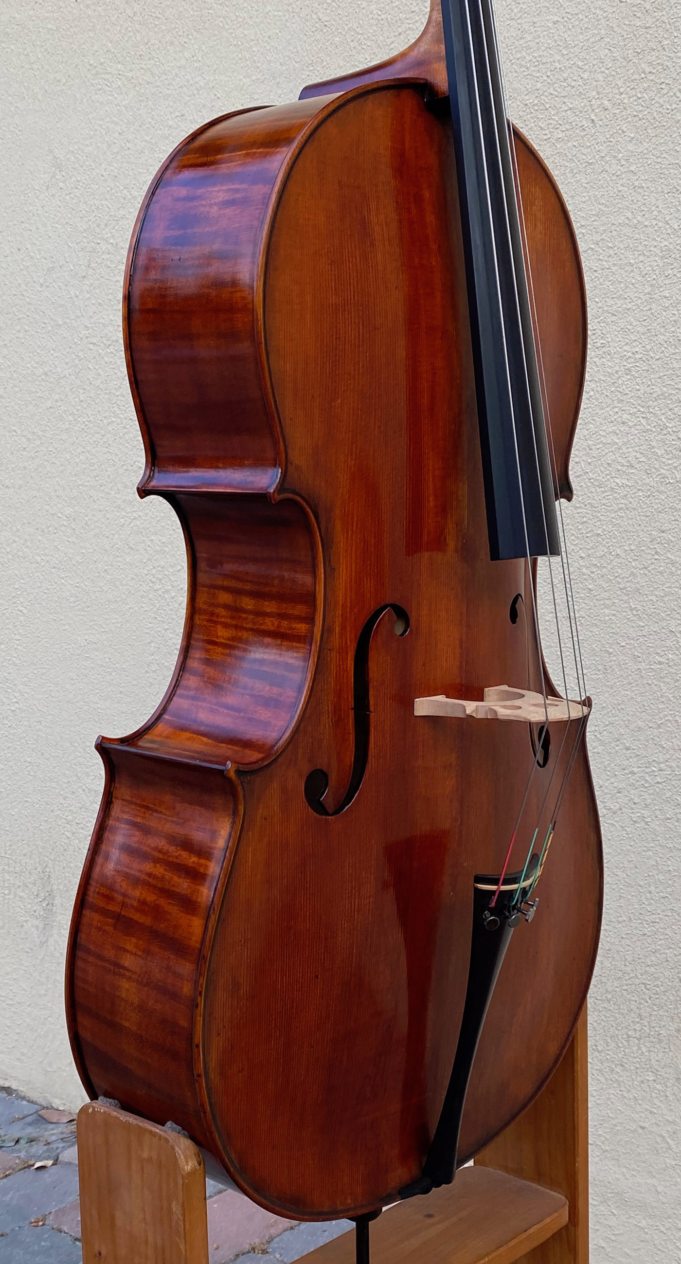 Double bass making and restoration by Sergio Scaramelli in Ferrara