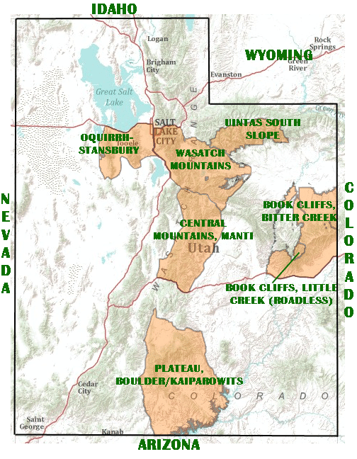 Any Bull Elk Any Legal Weapon Utah Map Double C Guides Elk Hunts and Elk Hunting in the Roadless Book Cliffs