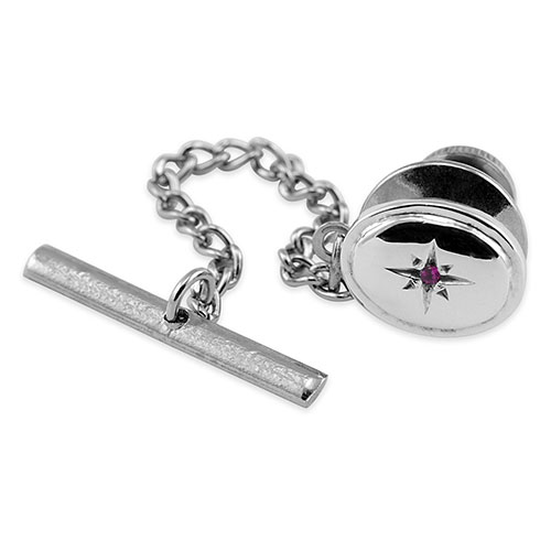 Sterling Silver Ruby Tie Tack Douglas Pell