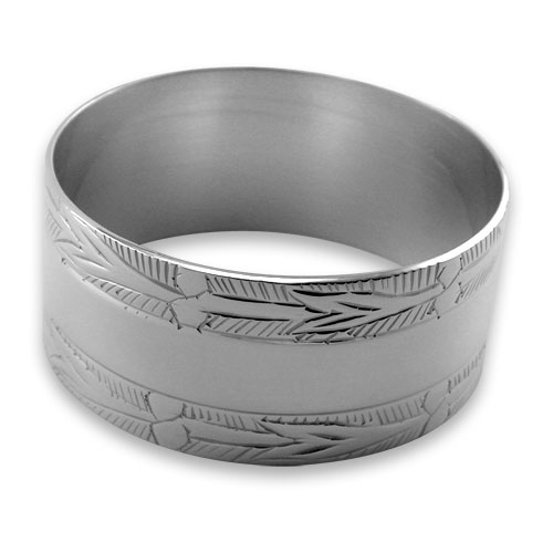 Sterling Silver Plated Engraved Napkin Ring Douglas Pell