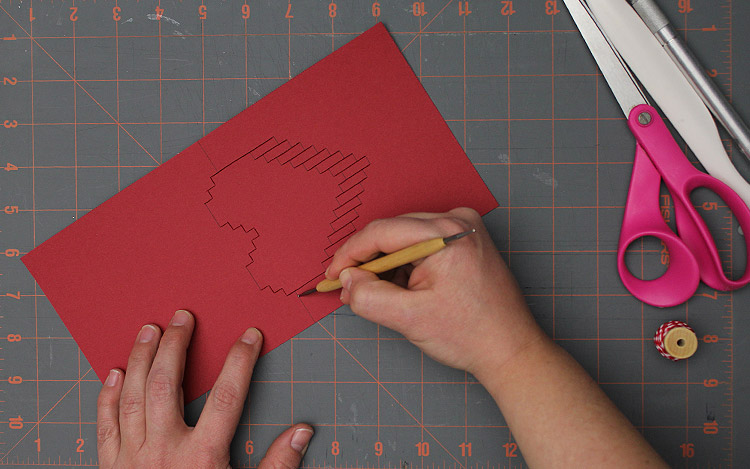 3D Heart Valentine's Card Free Template