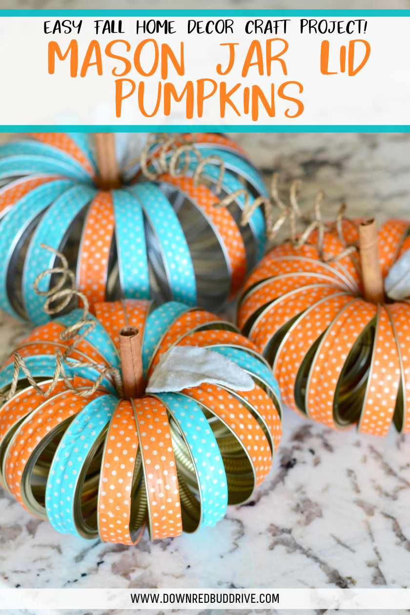 Mason Jar Lid Pumpkins An easy tutorial using washi tape!