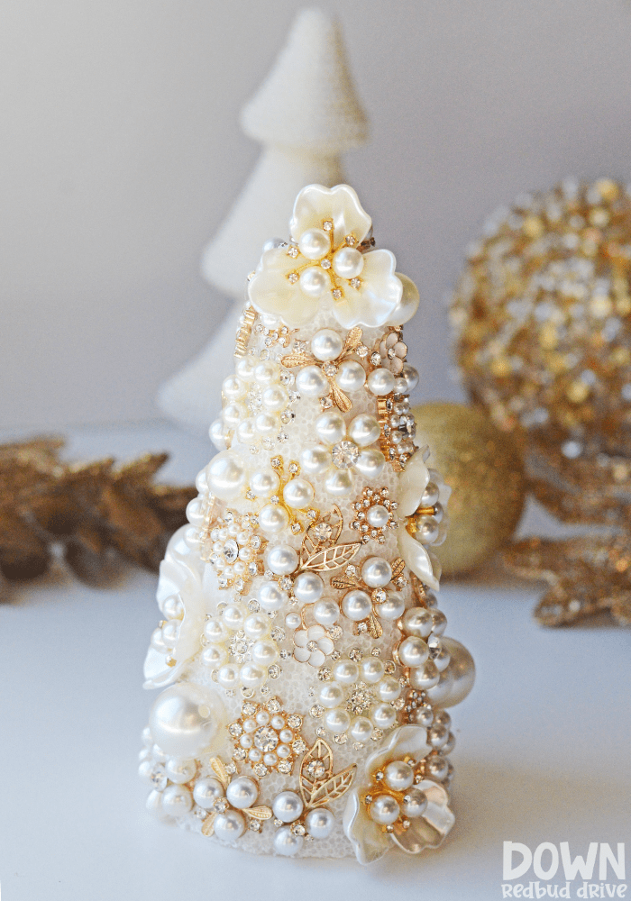Jeweled Christmas Tree DIY Beautiful rhinestone Christmas craft!