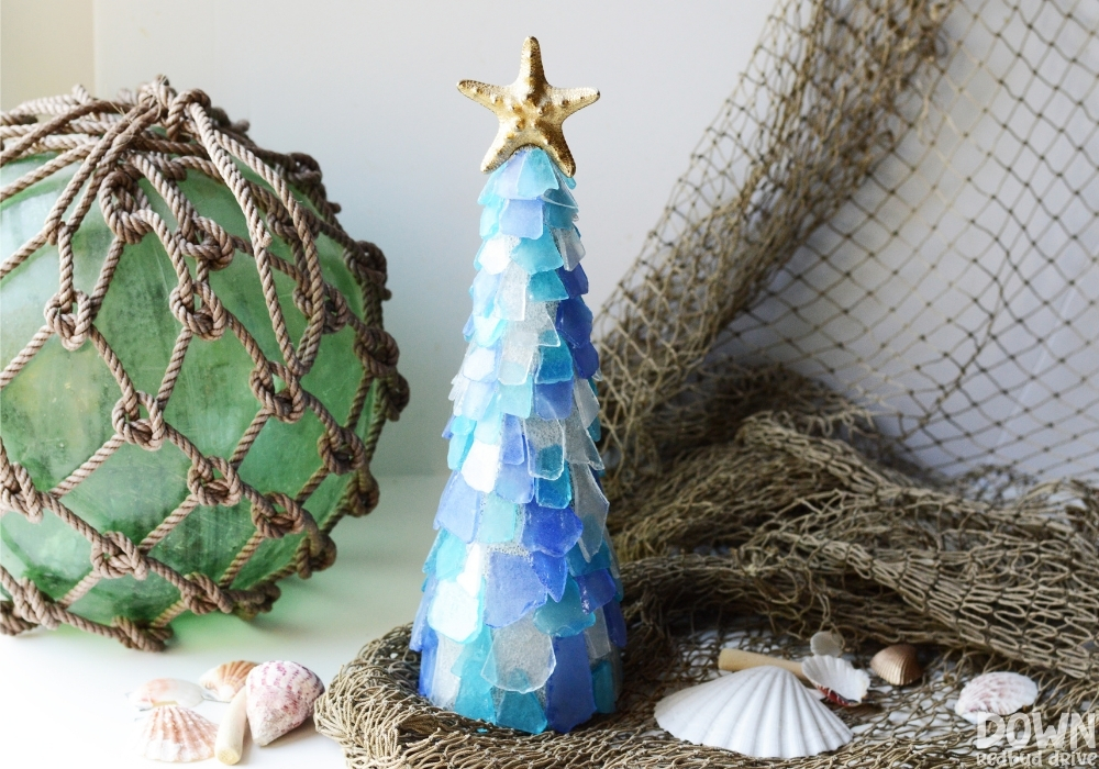 Sea Glass Christmas Tree DIY Down Redbud Drive