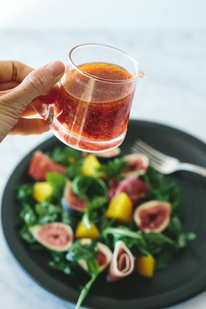 fig, golden beet and prosciutto salad