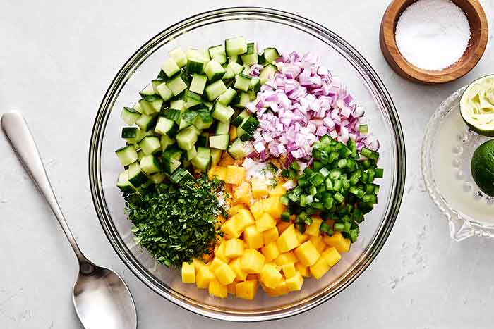 How to make mango salsa.