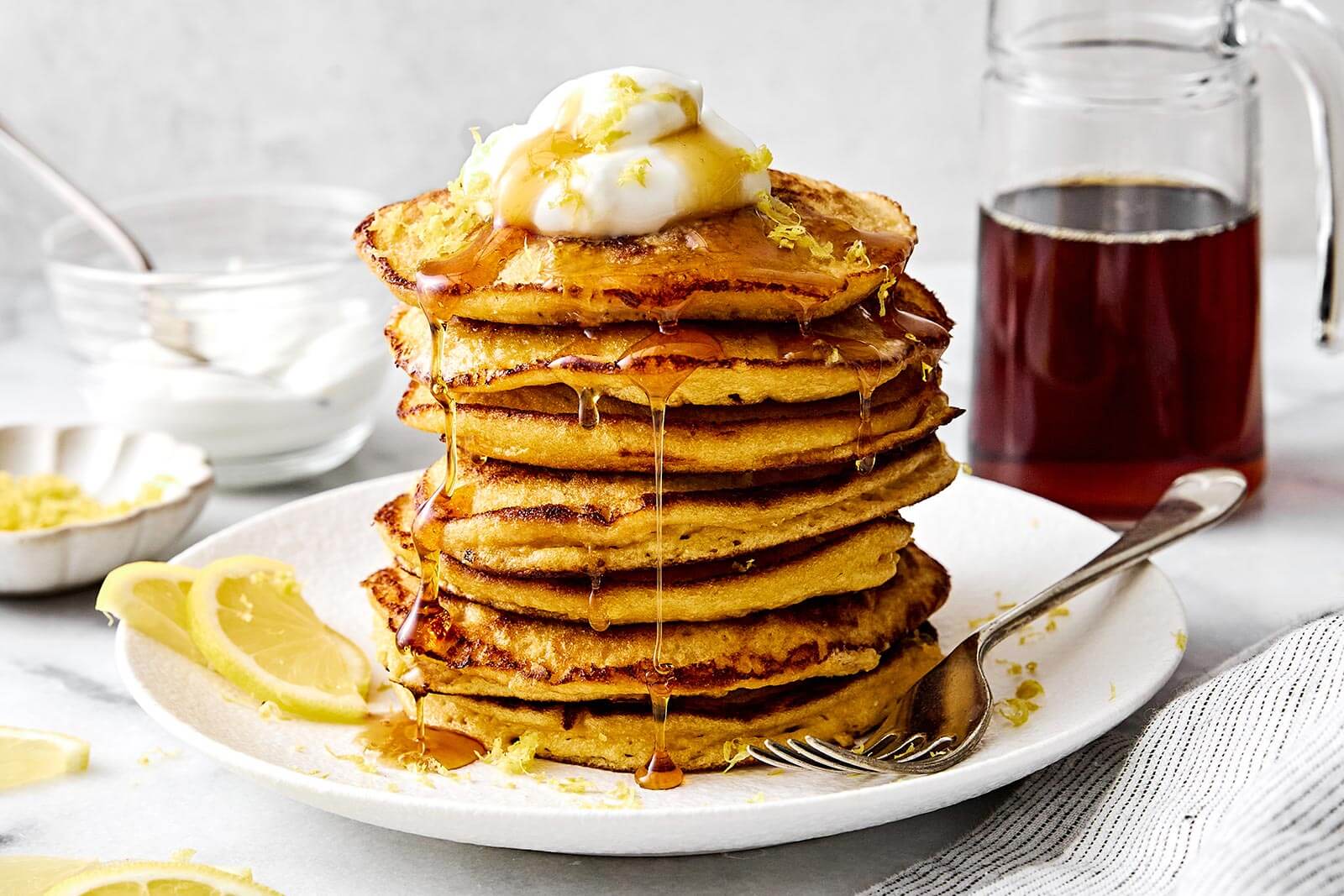 Lemon Ricotta Protein Pancakes