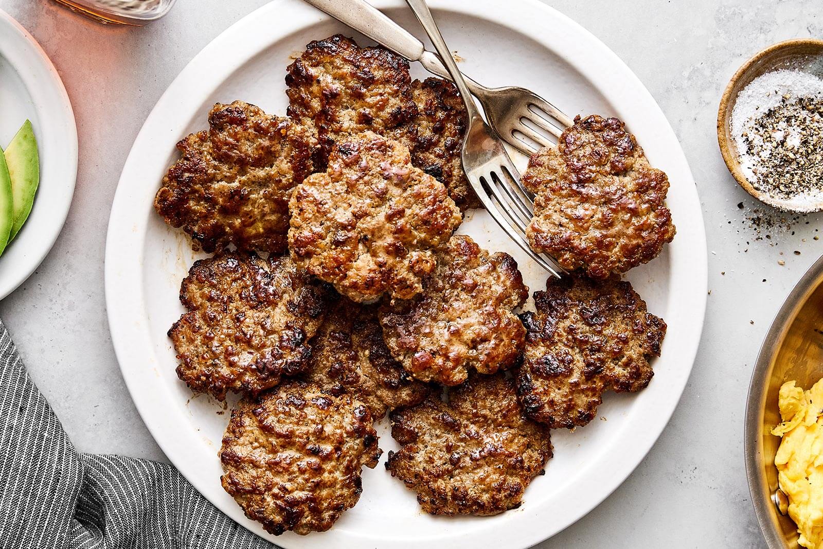 Homemade breakfast sausages.