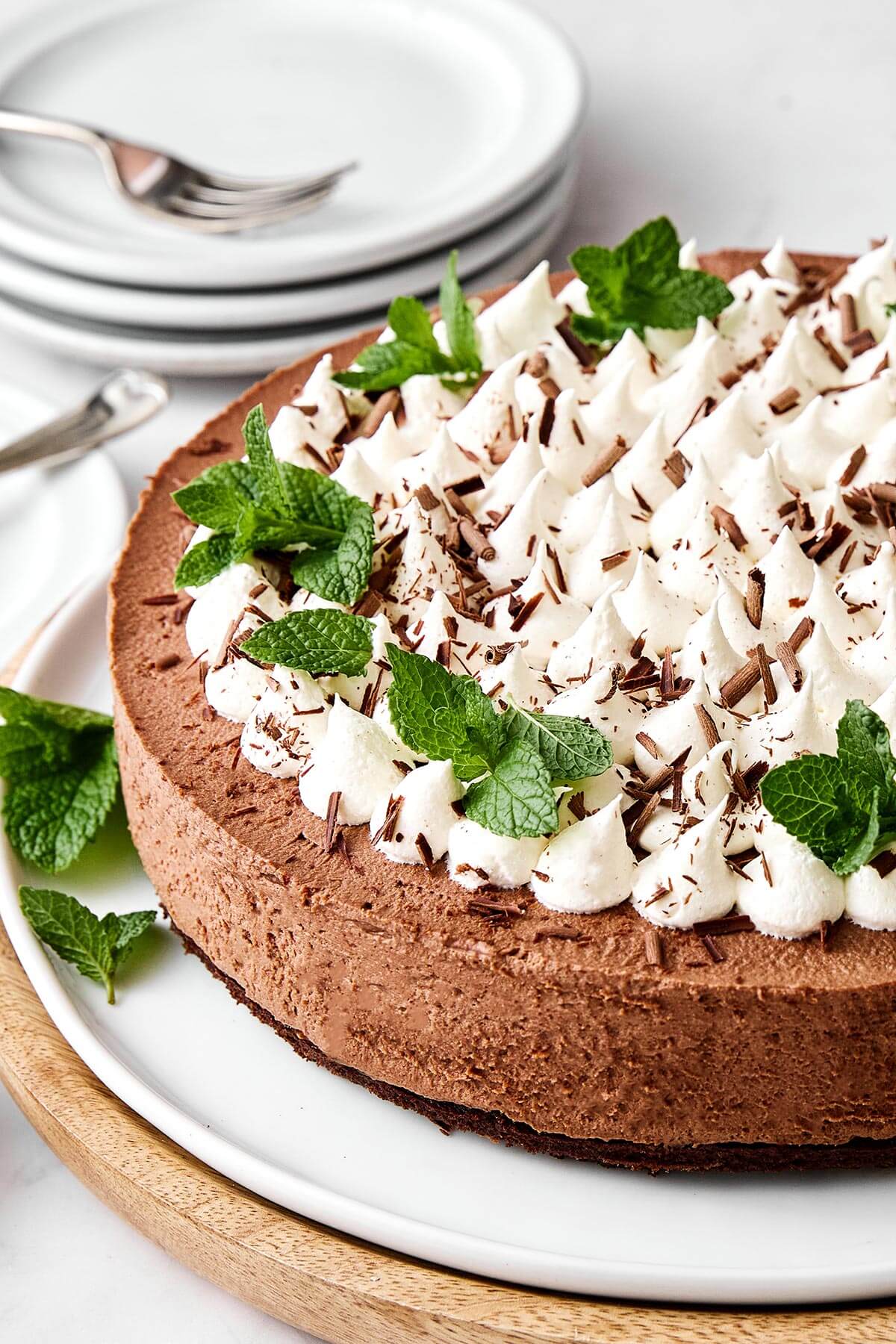 Mint chocolate mousse cake.