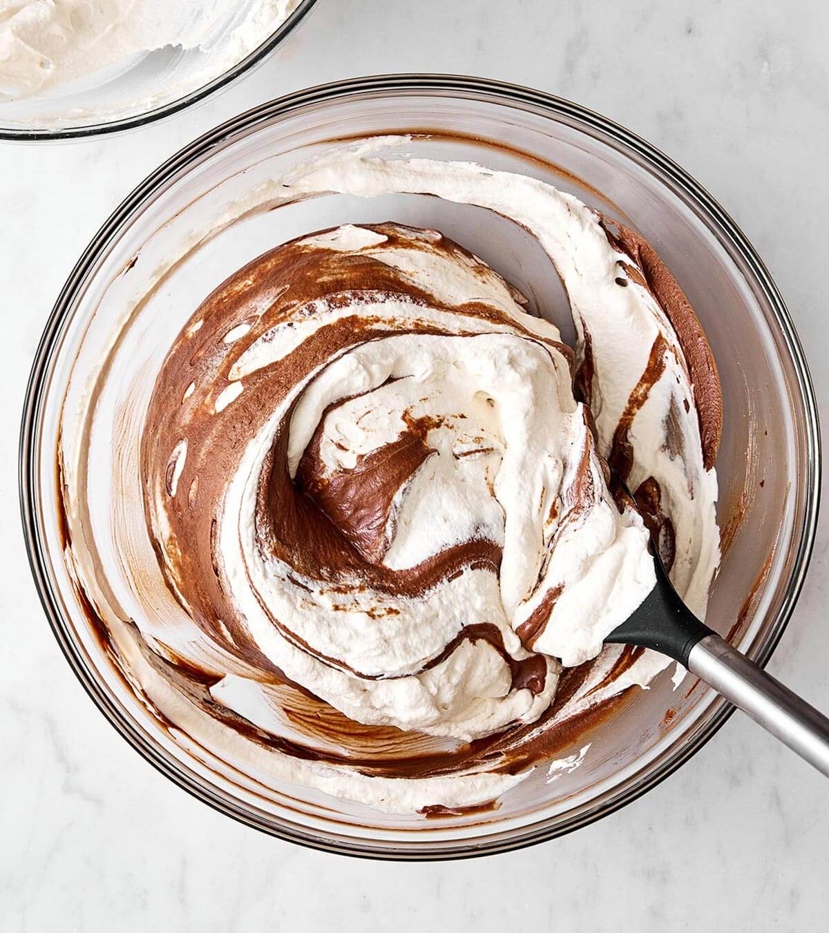 Making chocolate mousse.