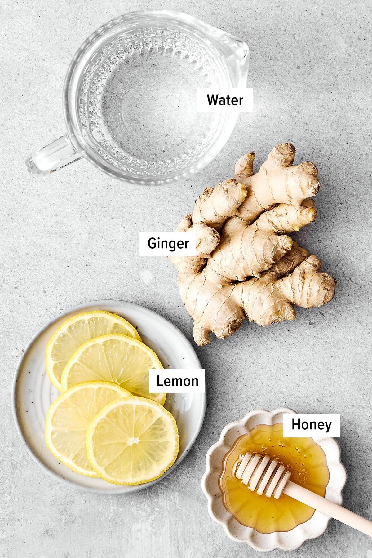 Ginger tea ingredients.