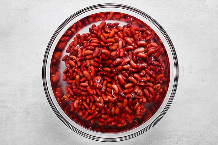 Step one of red beans and rice: soak the beans.
