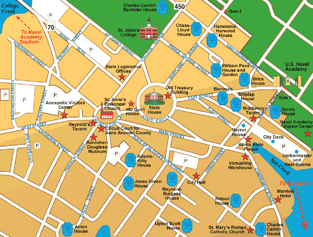 Map Of Downtown Annapolis Walking Tour Of Downtown Annapolis