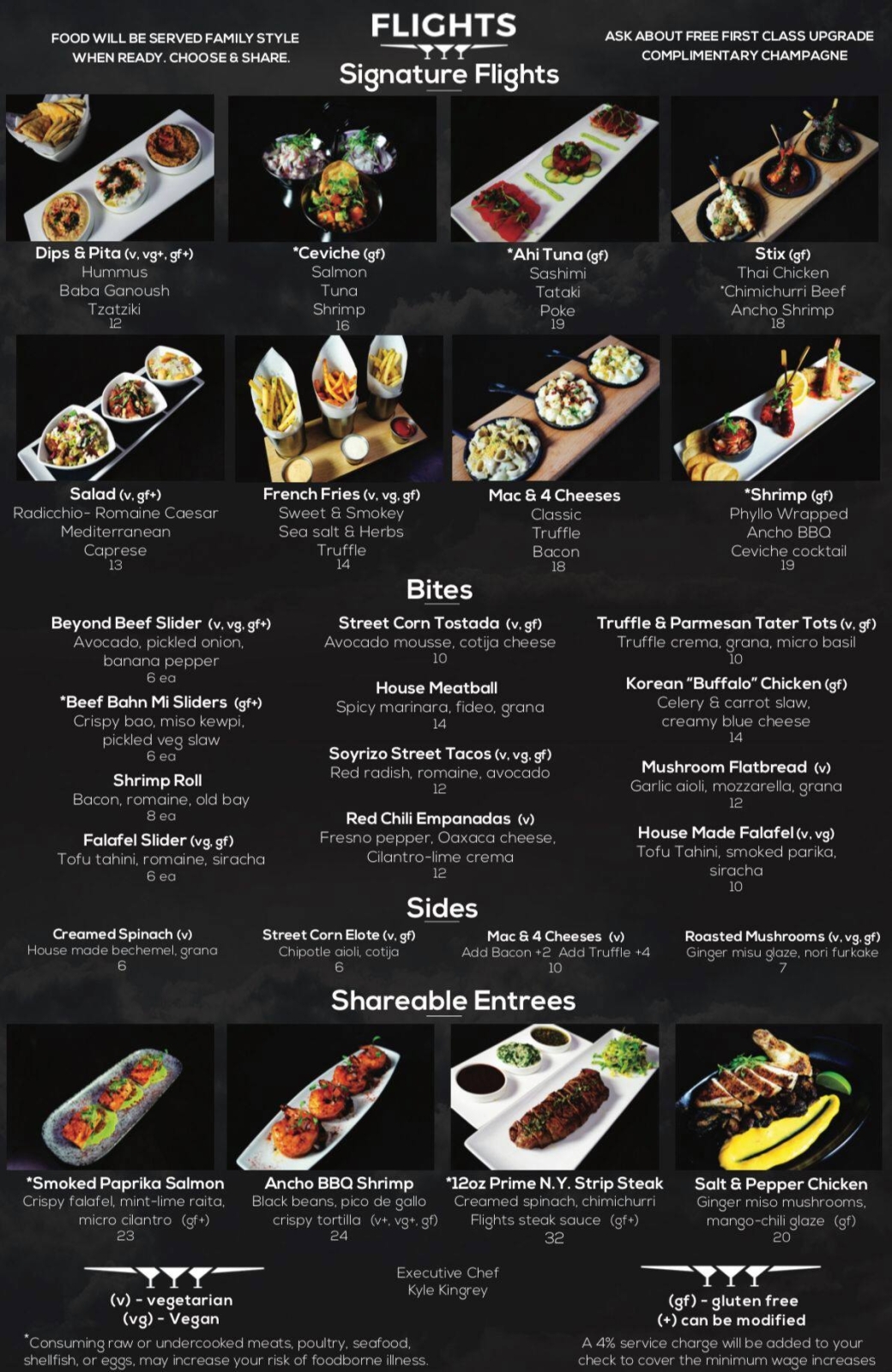 New Updated Menu at Flights Restaurant! Downtown Campbell