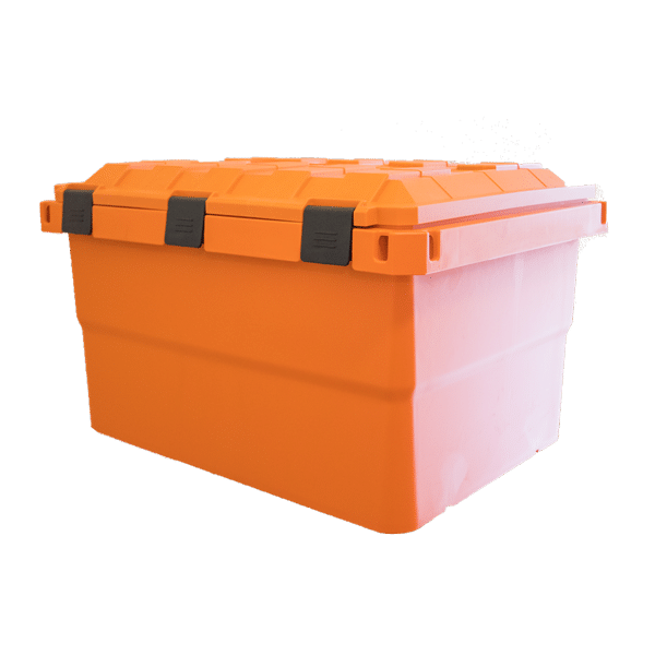 Expedition 134 Heavy Duty Plastic Storage Box 55L Fire Orange
