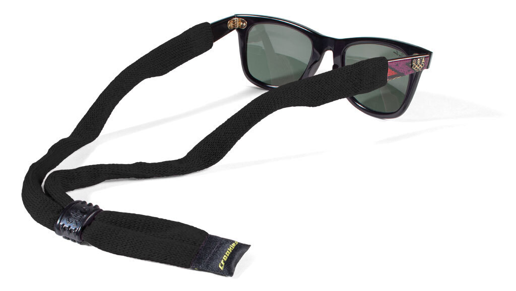 Croakies Suiter Cotton Solid Sunglasses Retainer Black