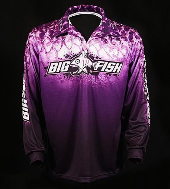 Bigfish Scales Purple Long Sleeve Womens Fishing Shirt Medium