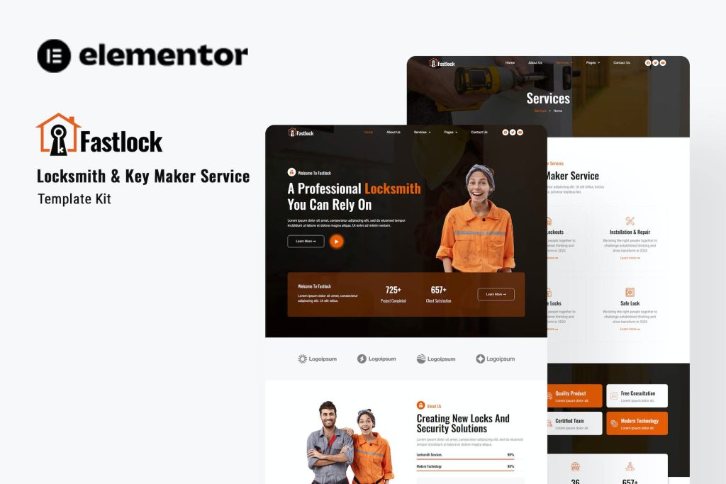 v1.0.0 Fastlock Locksmith & Key Maker Service Elementor Template Kit