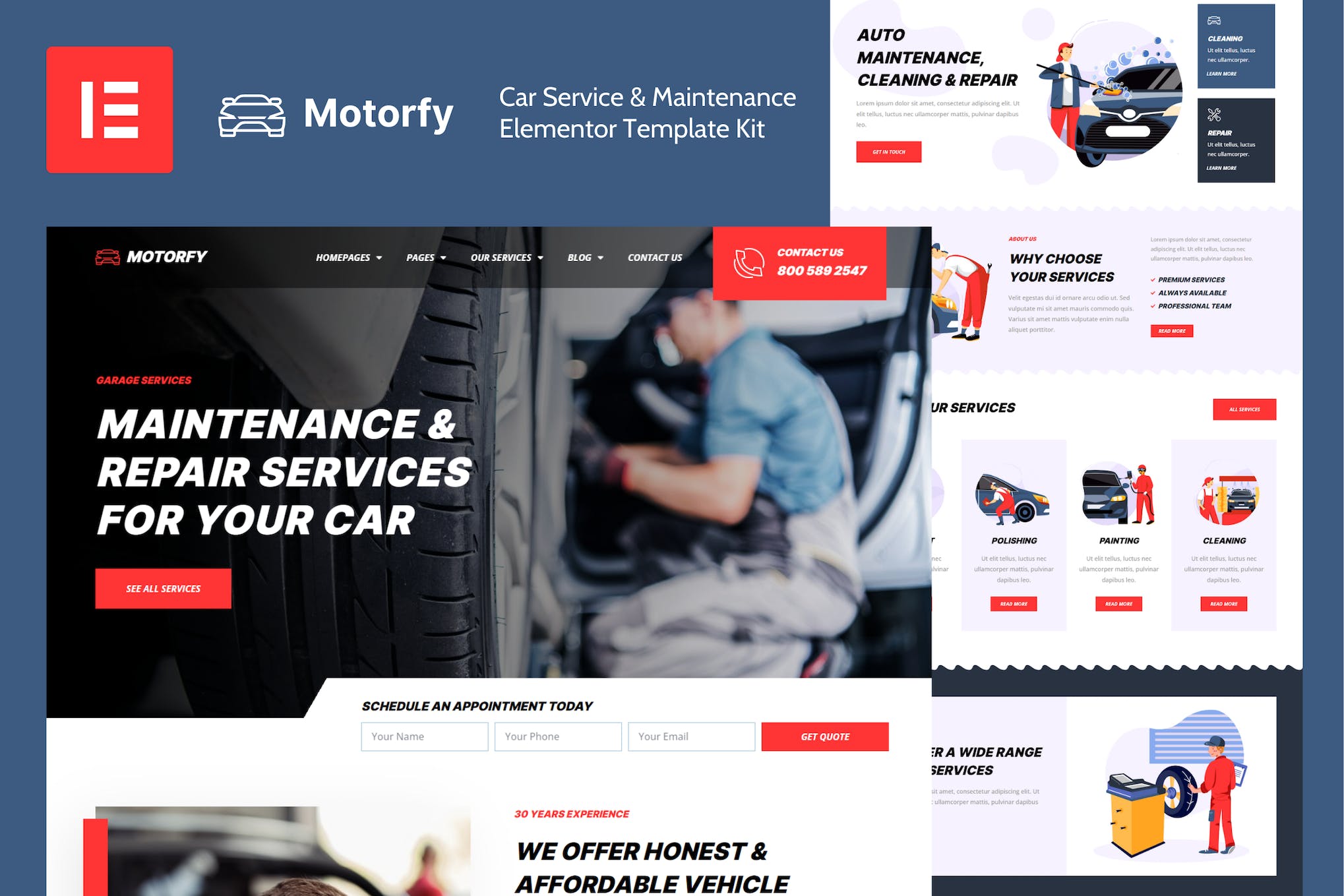 v1.0.0 Motorfy Car Service & Maintenance Elementor Template Kit Download Your Script