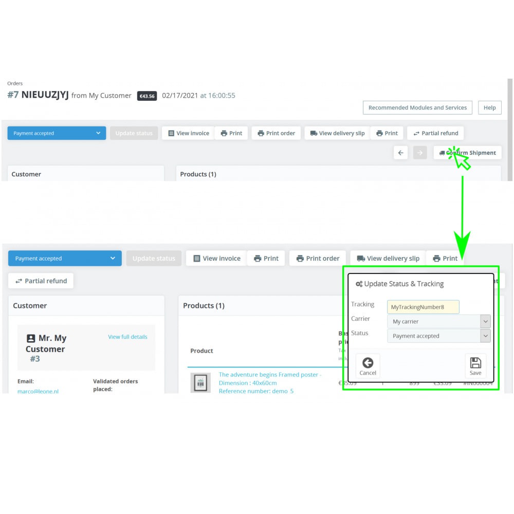 v2.1.3 Order Status, Carrier Tracking Direct Status Update Module