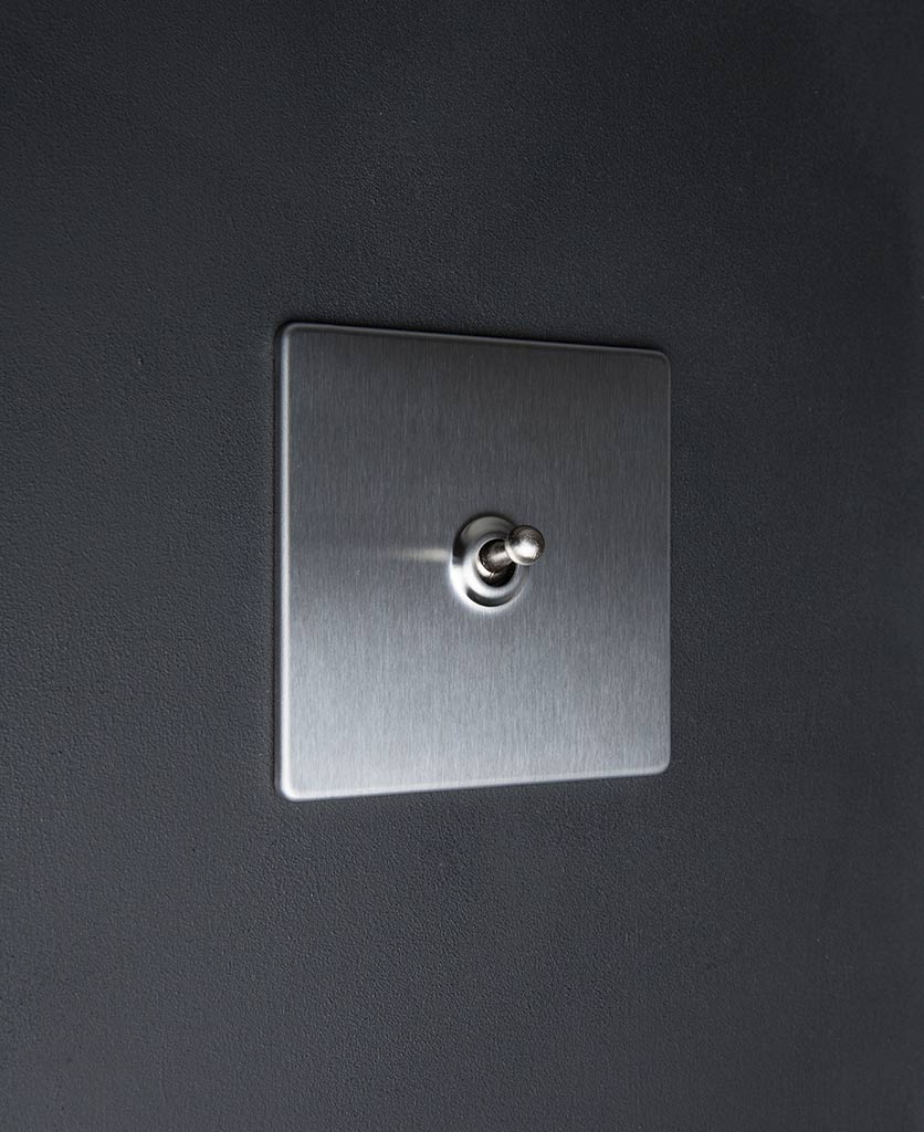 Silver Single Toggle Light Switch with Black, White, Gold or Silver Toggle