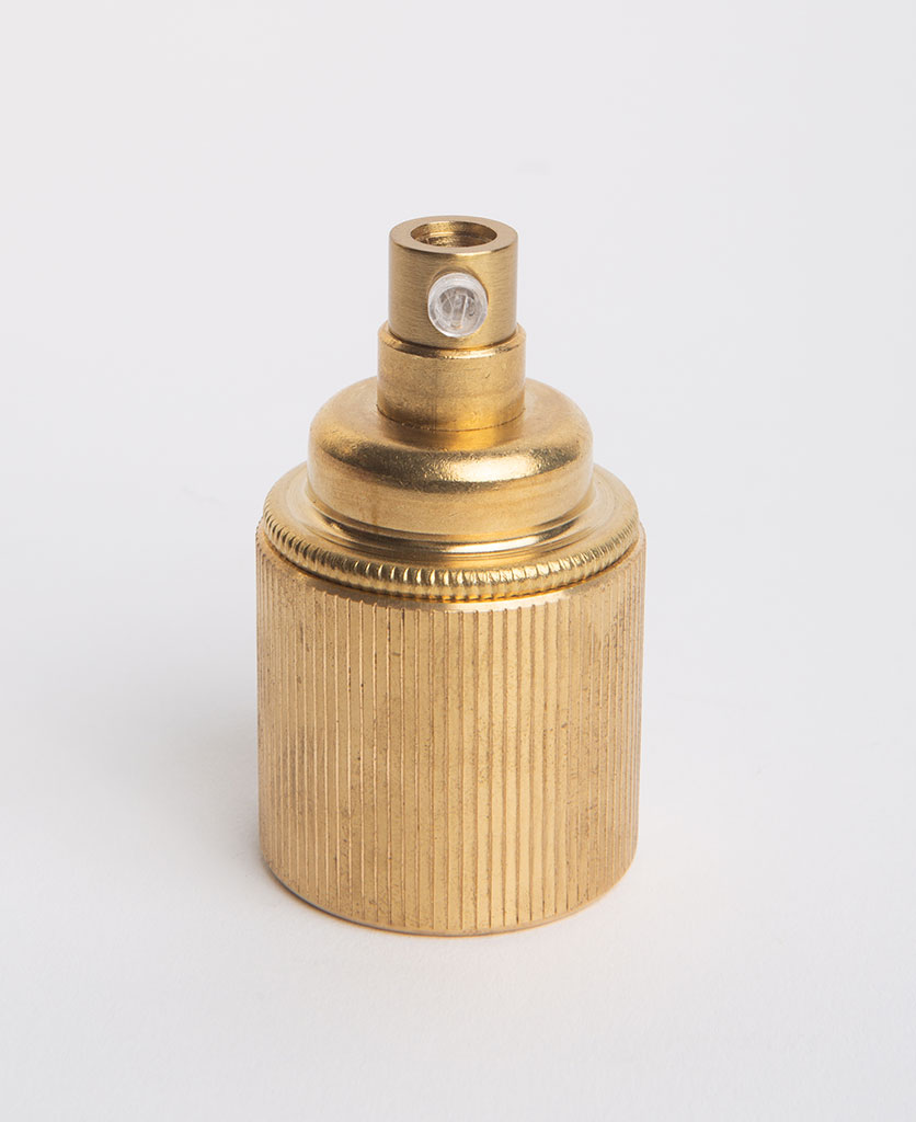 Brass Lamp Holder Raw Brass E27 Ribbed Bulb Holder