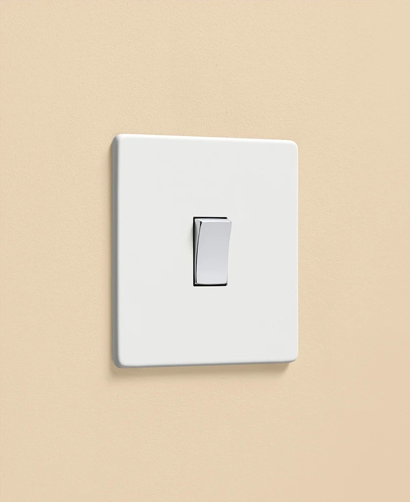 White Single Rocker Electrical Light Switch | Order Now