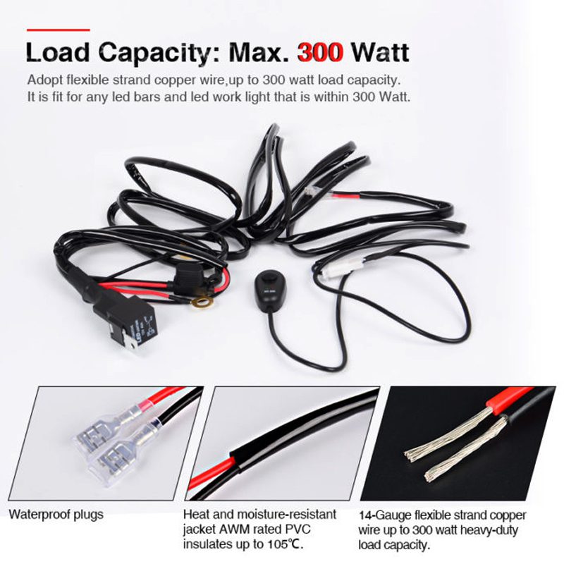 Doxmall 42 Inch Curved Work Light Bar 240W with 10ft Wiring Harness